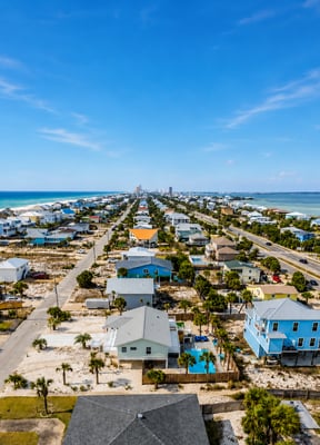 Aerial view of Pensacola Beach Florida